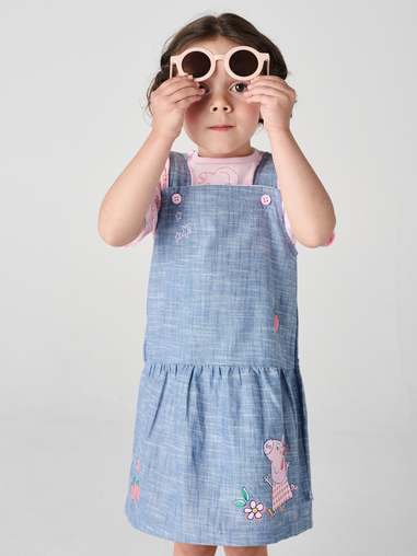 Brand Threads Peppa Pig Pink Daywear Pinafore Dress (12 Months - 5 Years)