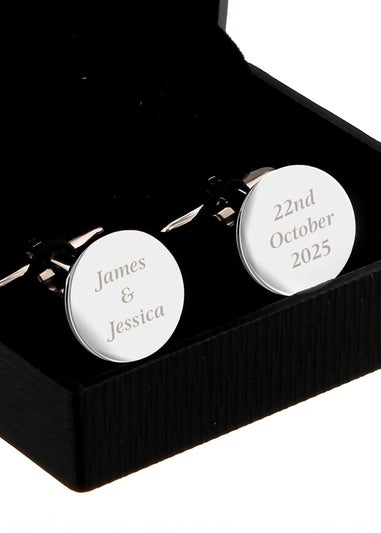 Personalised Memento Company Round Cufflinks