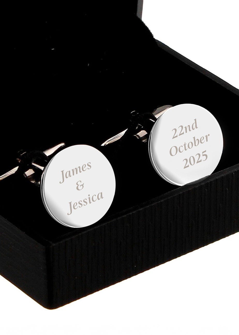 Personalised Memento Company Round Cufflinks