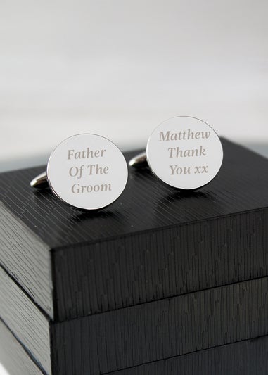 Personalised Memento Company Round Cufflinks