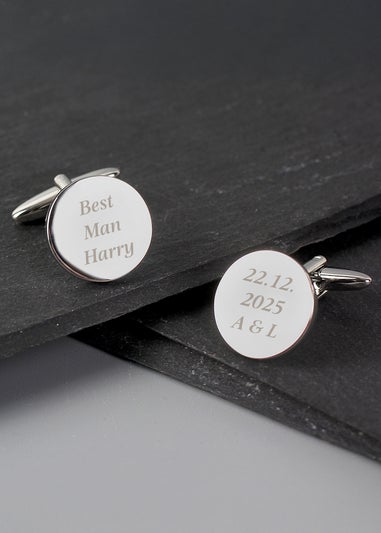 Personalised Memento Company Round Cufflinks