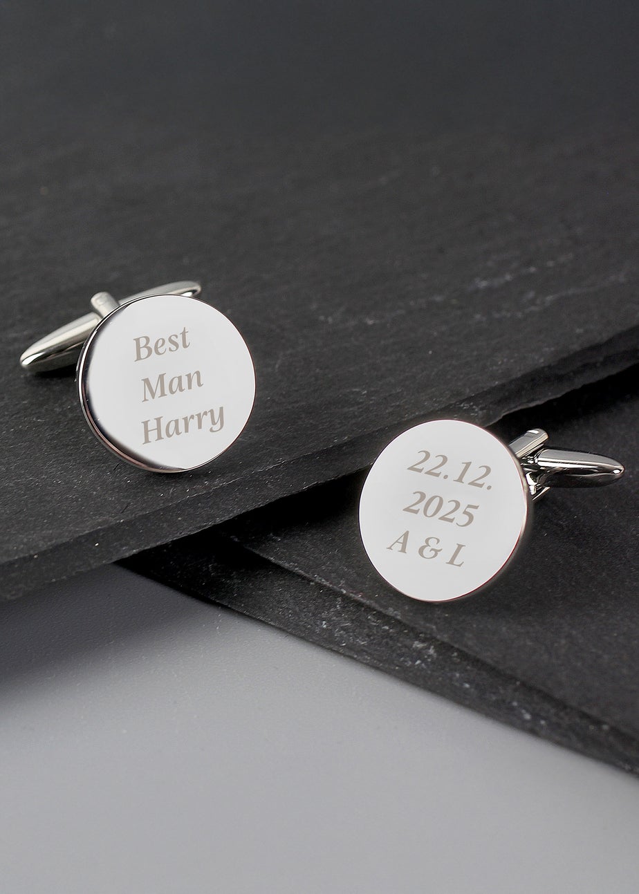 Personalised Memento Company Round Cufflinks