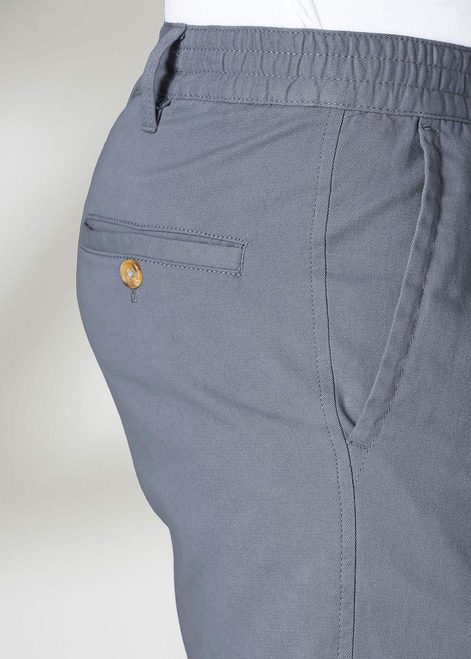 Cotton Traders Grey Blue Pleat Front Comfort Shorts