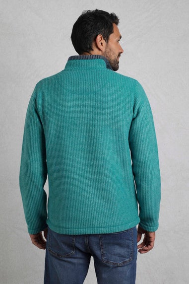 Weird Fish Teal Newark 1/4 Zip Grid Fleece