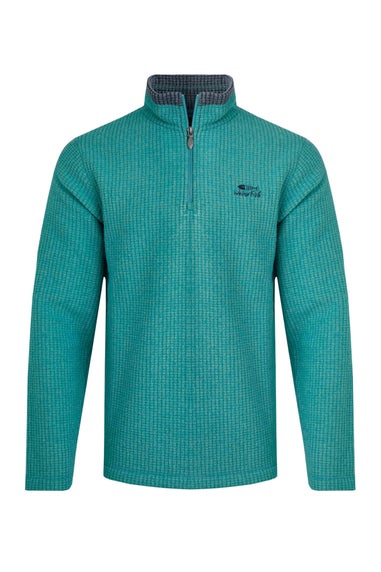 Weird Fish Teal Newark 1/4 Zip Grid Fleece