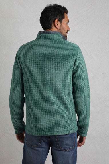 Weird Fish Emerald Green Newark 1/4 Zip Grid Fleece