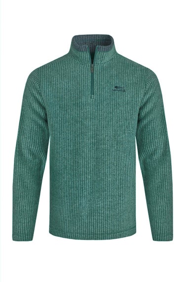 Weird Fish Emerald Green Newark 1/4 Zip Grid Fleece