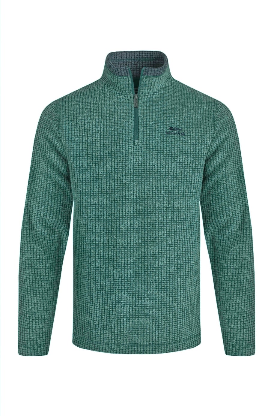Weird Fish Emerald Green Newark 1/4 Zip Grid Fleece