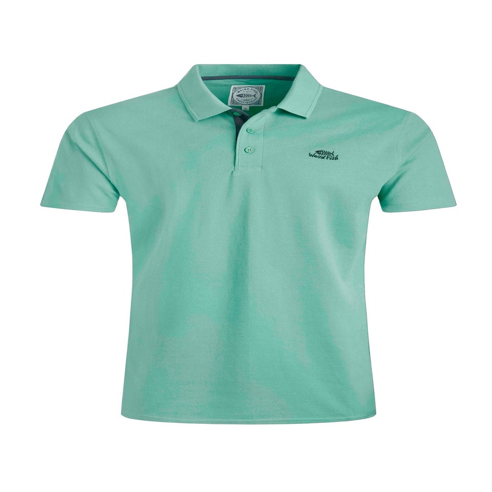 Weird Fish Aqua Miles Pique Polo