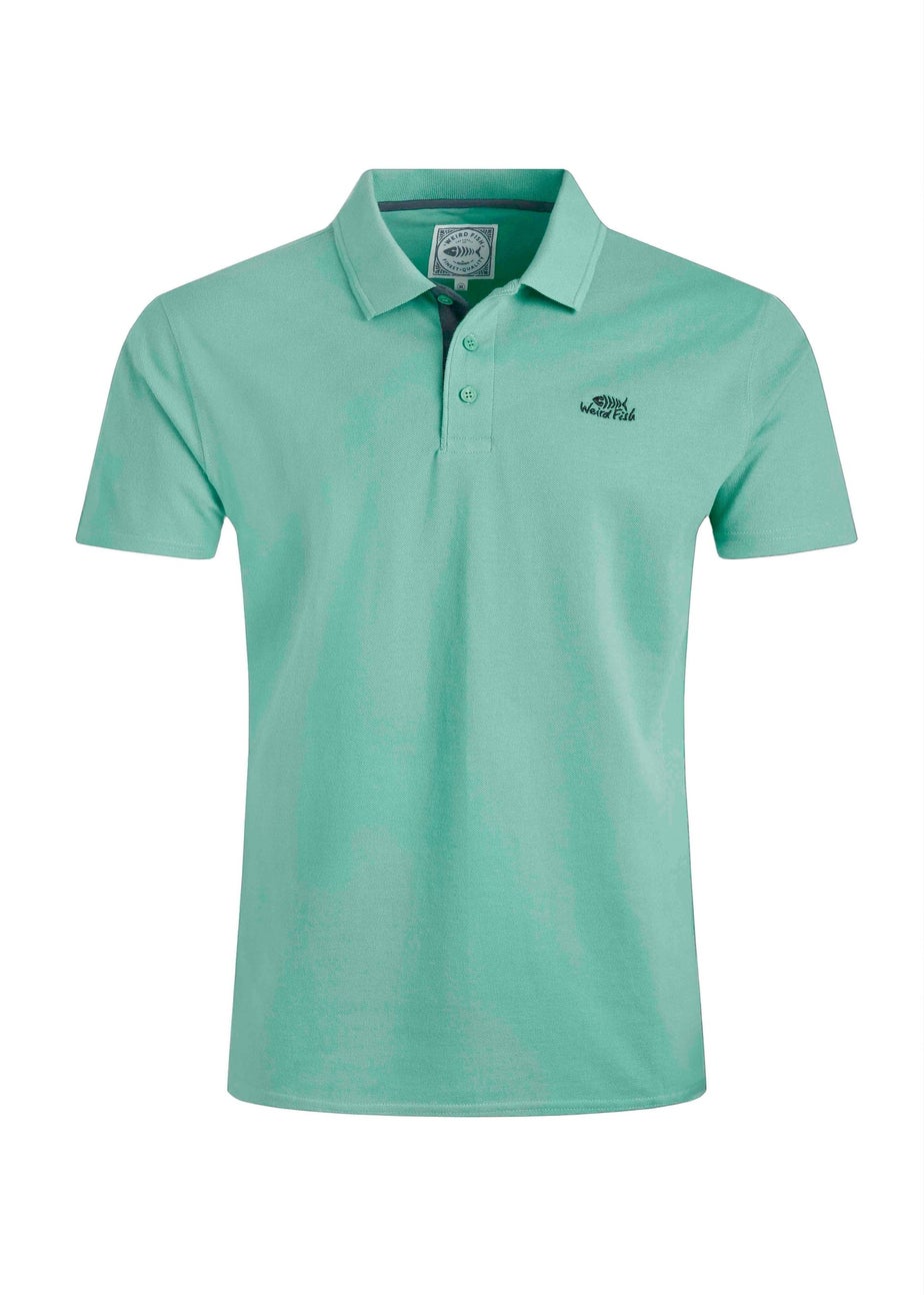 Weird Fish Aqua Miles Pique Polo