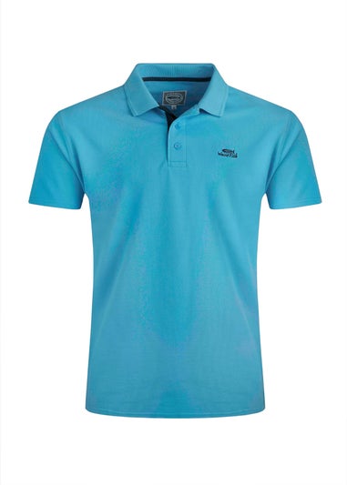 Weird Fish Blue Miles Pique Polo