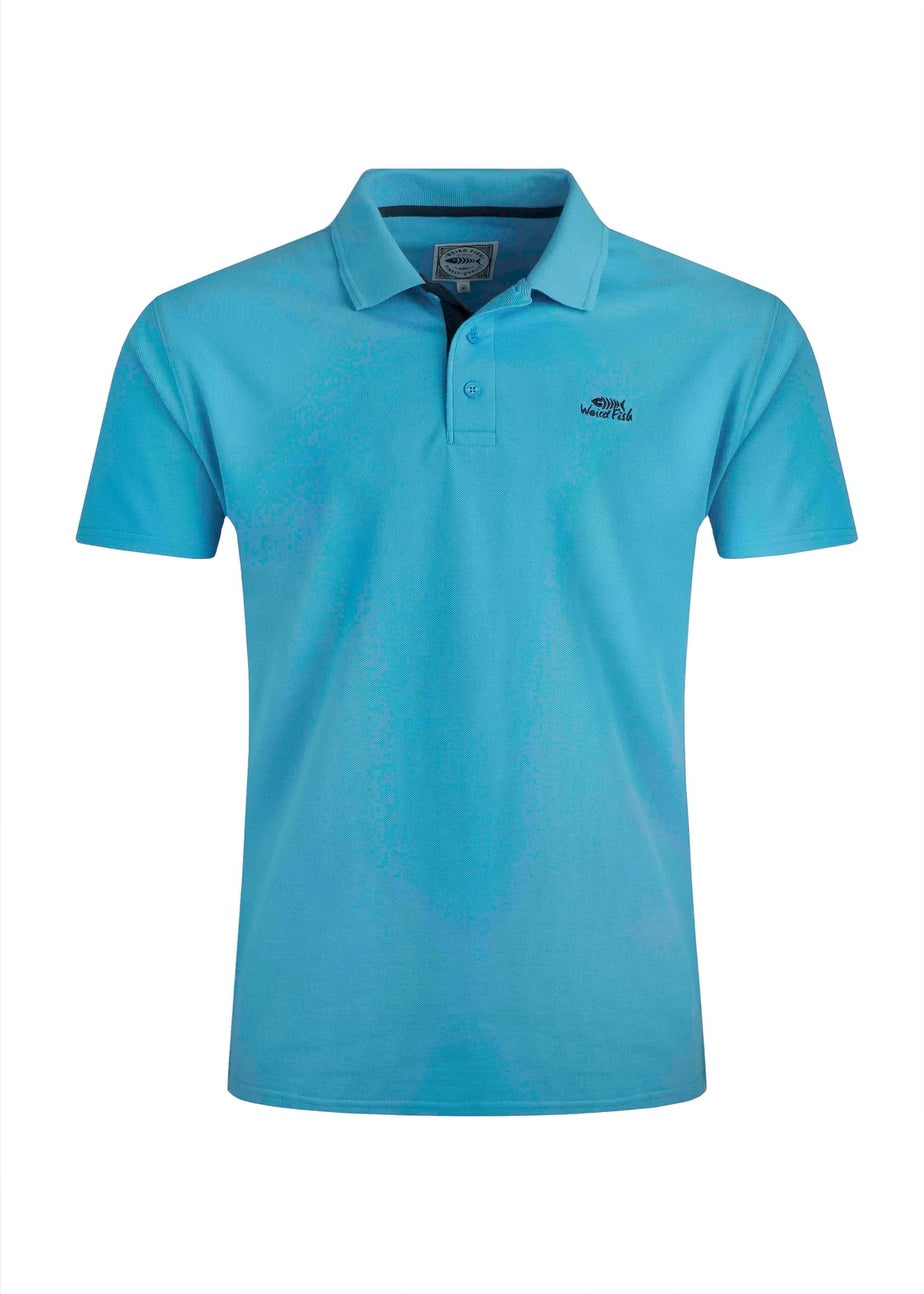 Weird Fish Blue Miles Pique Polo