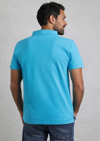Weird Fish Blue Miles Pique Polo