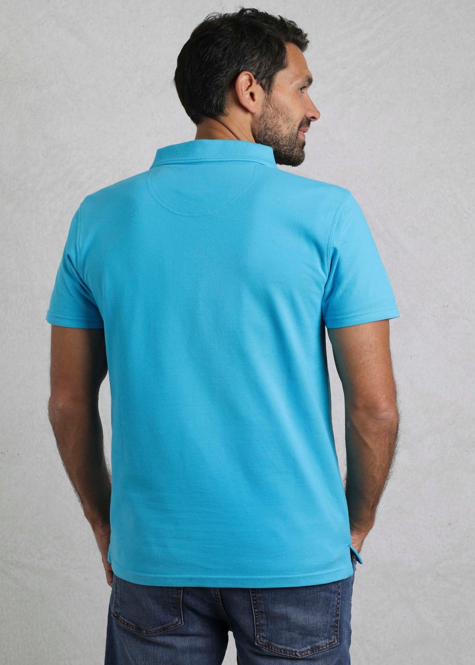 Weird Fish Blue Miles Pique Polo