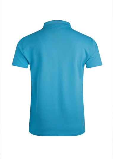 Weird Fish Blue Miles Pique Polo
