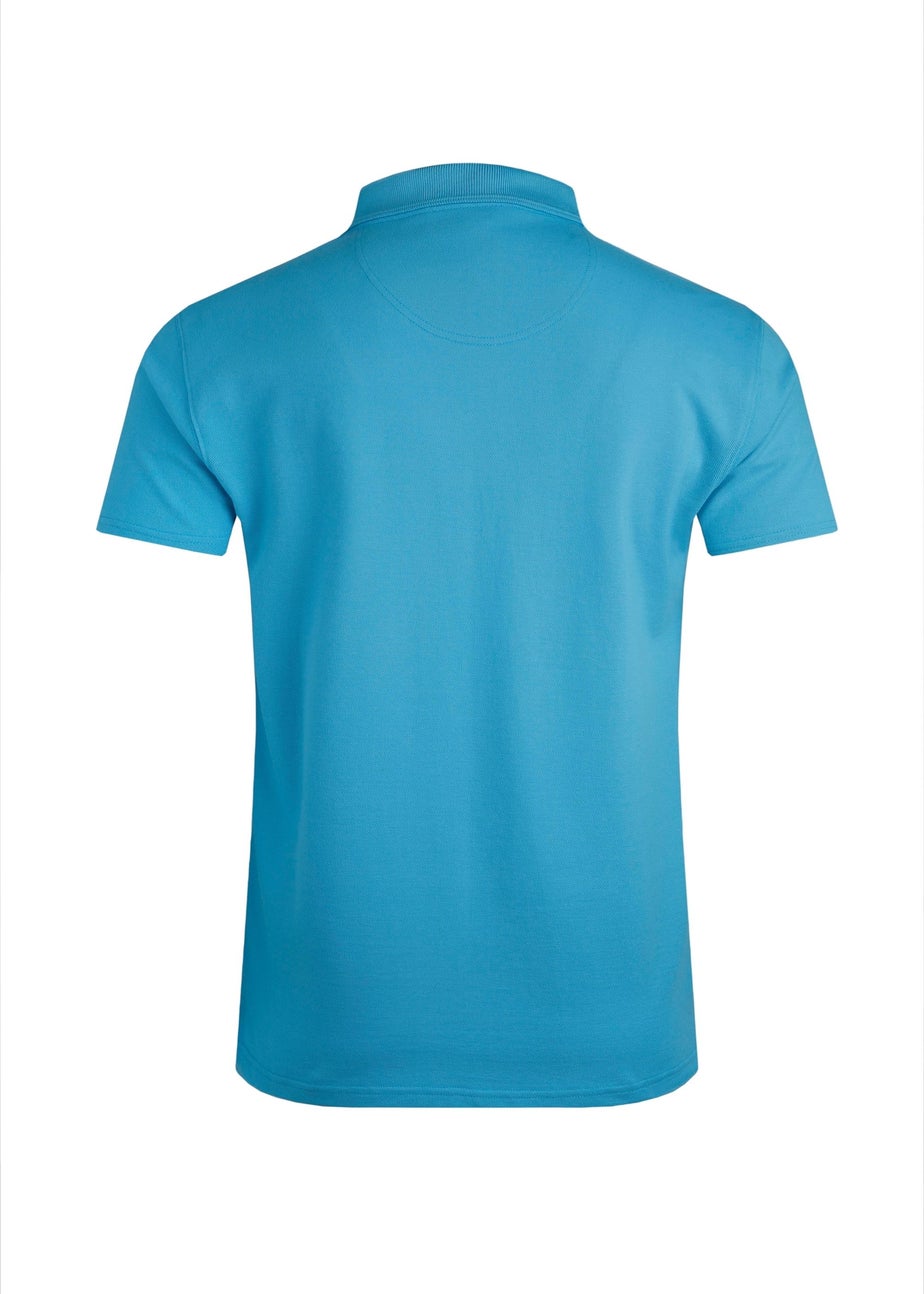 Weird Fish Blue Miles Pique Polo
