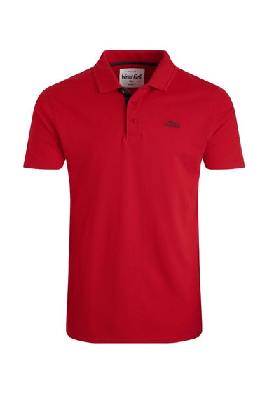 Weird Fish Red Miles Pique Polo