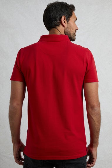 Weird Fish Red Miles Pique Polo