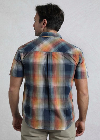 Weird Fish Blue Judd Short Sleeve Check Shirt