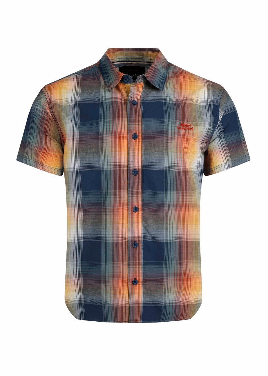 Weird Fish Blue Judd Short Sleeve Check Shirt