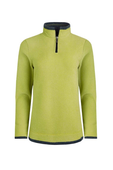 Weird Fish Soft Green Beye 1/4 Zip Grid Fleece