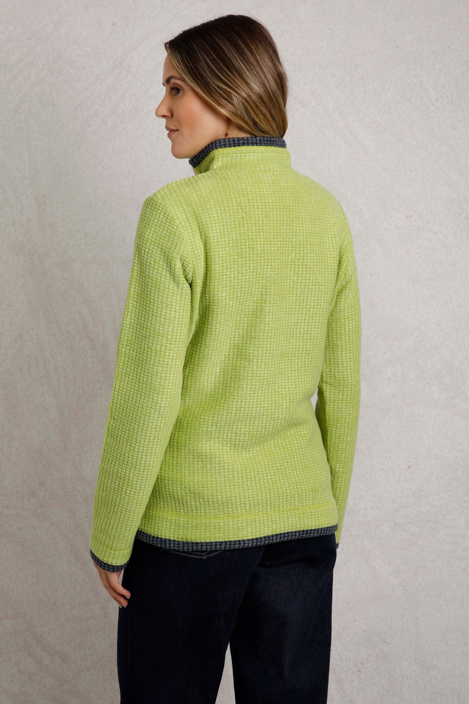 Weird Fish Soft Green Beye 1/4 Zip Grid Fleece