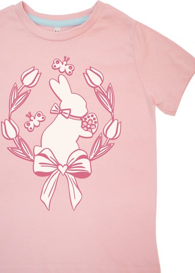 Brands In Easter Bunny Wreath Girls Pink Hearts Pyjamas (3-8 Years)