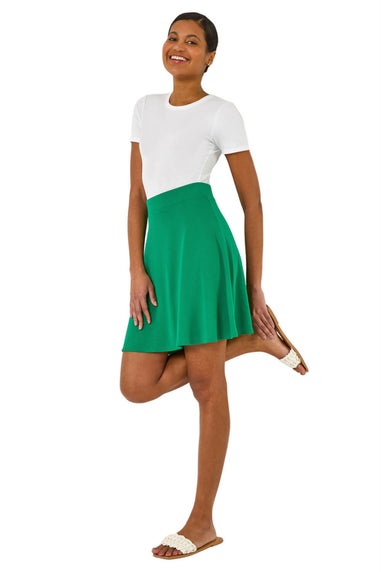 Roman Green Pull On Stretch Skater Skirt