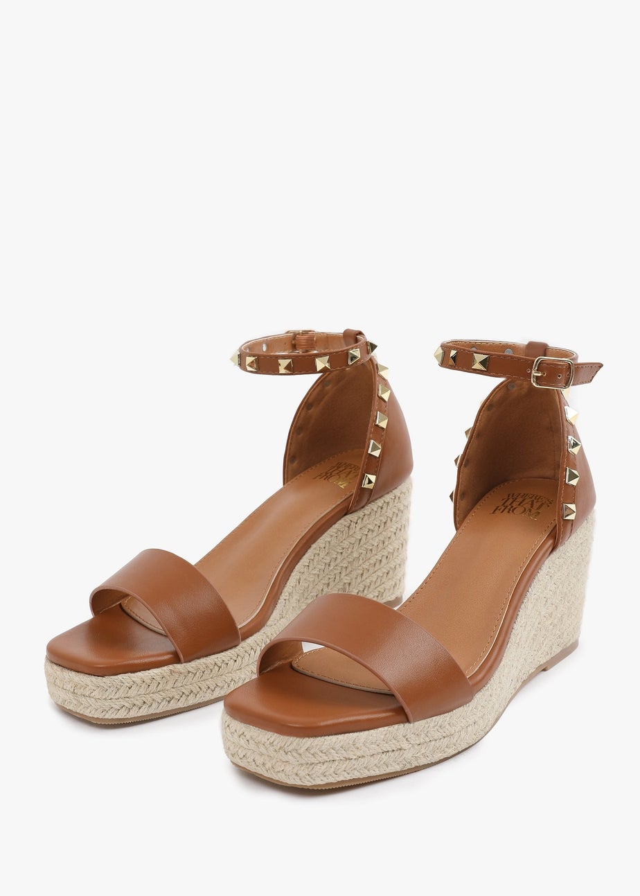 Where's That From TanPU Presley Wedge Sandals With Gladiator Ankle-Strap