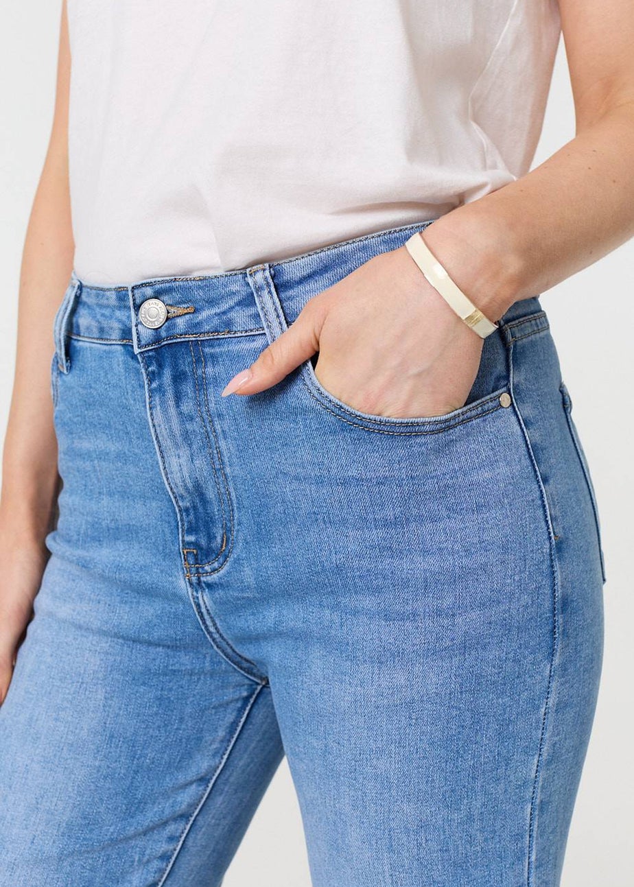 Izabel London Blue High Waist Straight Leg Denim Jeans