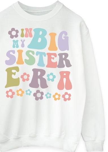 Brands In Big Sister Era Girls White Graphic Sweatshirt