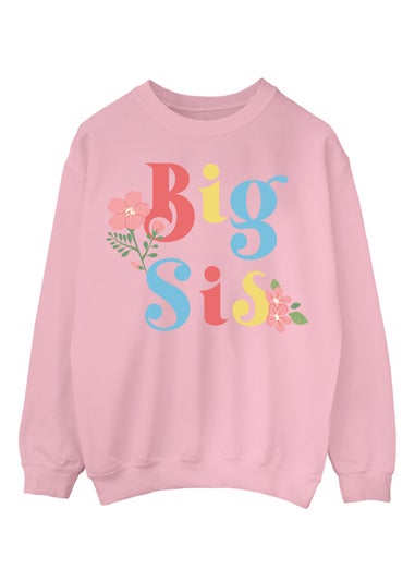 Brands In Big Sister Girls Pink Graphic Sweatshirt