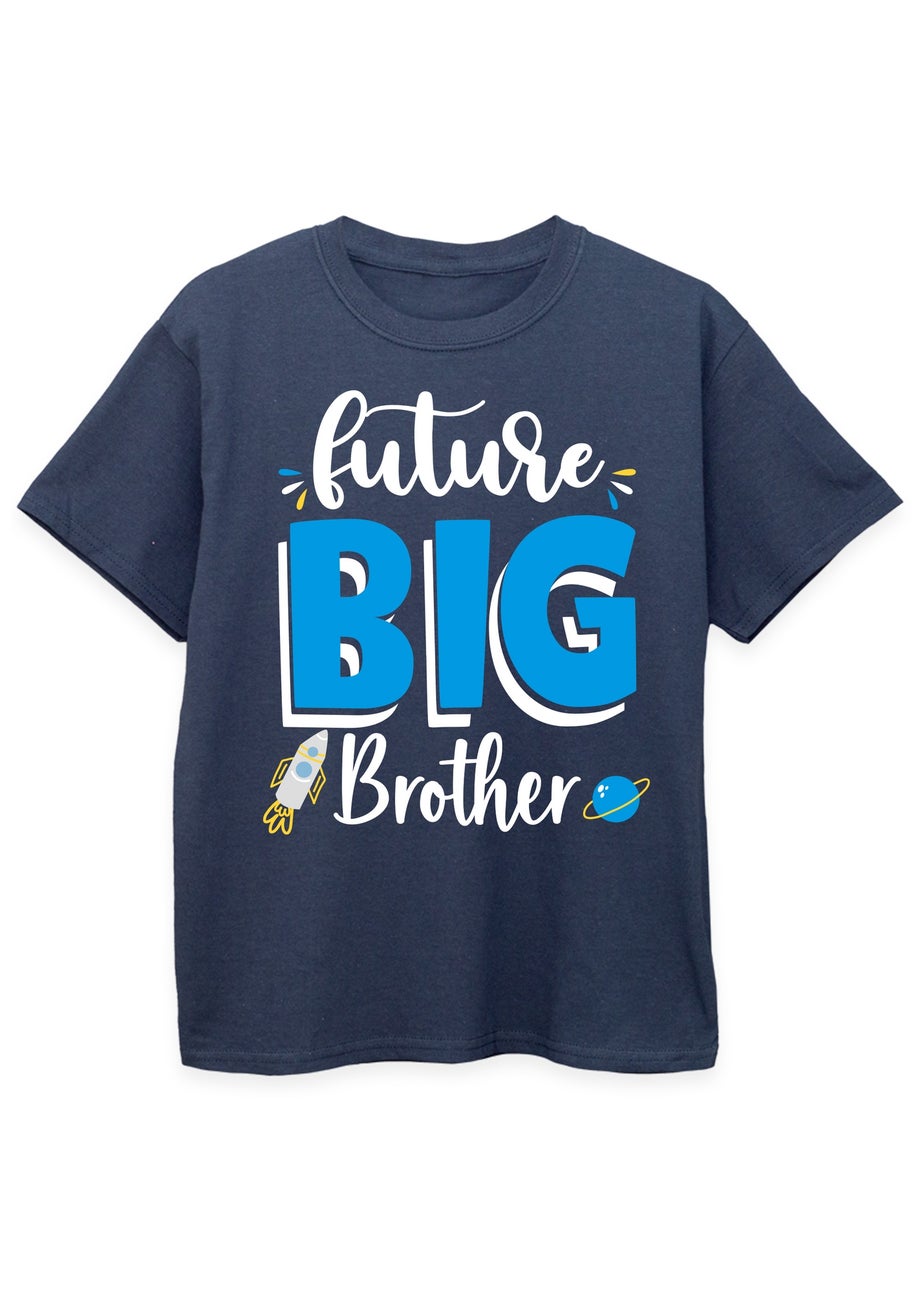 Brands In Future Big Brother Boys Navy Graphic T-Shirt