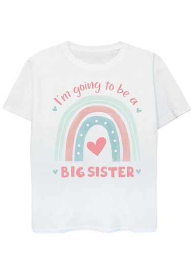 Brands In Big Sister Rainbow Girls White Graphic T-Shirt