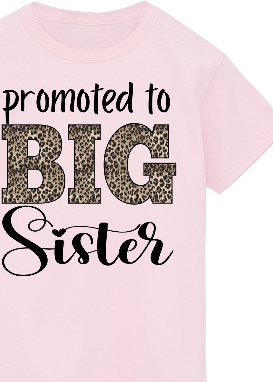 Brands In Promoted To Big Sister Girls Pink Graphic T-Shirt