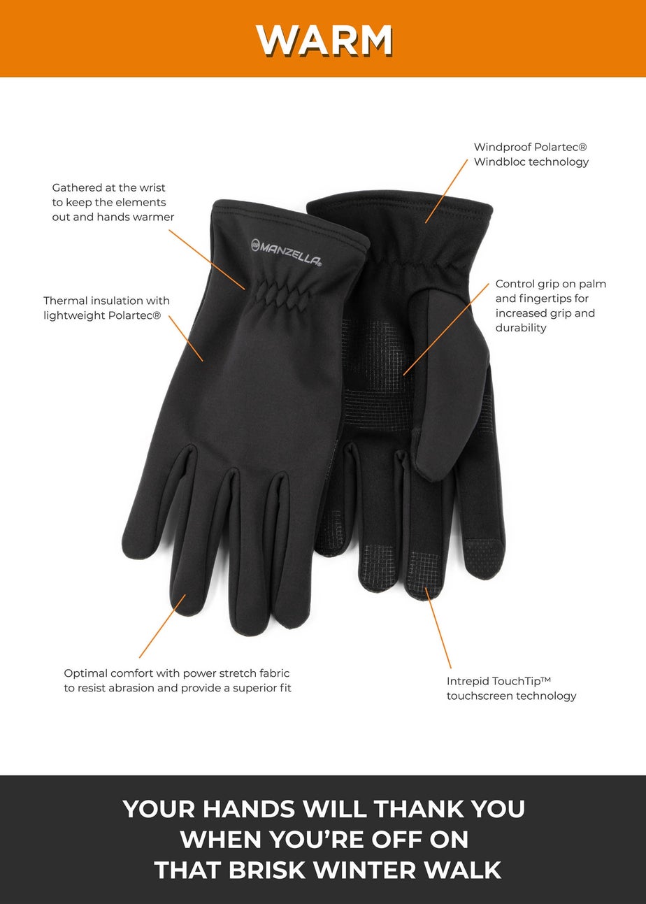 Totes Manzella Black Glove Warm