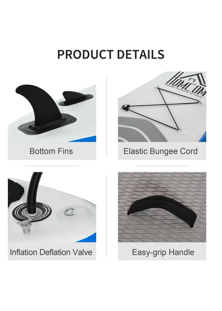 HOMCOM Inflatable StandUp Paddle Board SUP Accessories Carry Bag Blue (10ft)