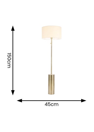 ValueLights Lexy Dimmable Plated Gold Floor Lamp with Large Drum Shade