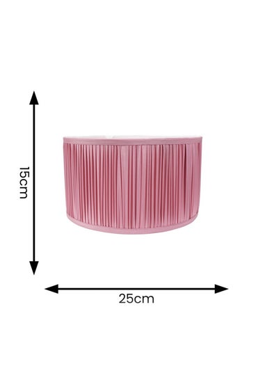 ValueLights Small Jess Fabric Faux Silk Pink Drum Ceiling Pendant Shade
