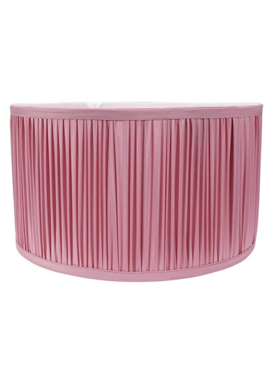 ValueLights Small Jess Fabric Faux Silk Pink Drum Ceiling Pendant Shade