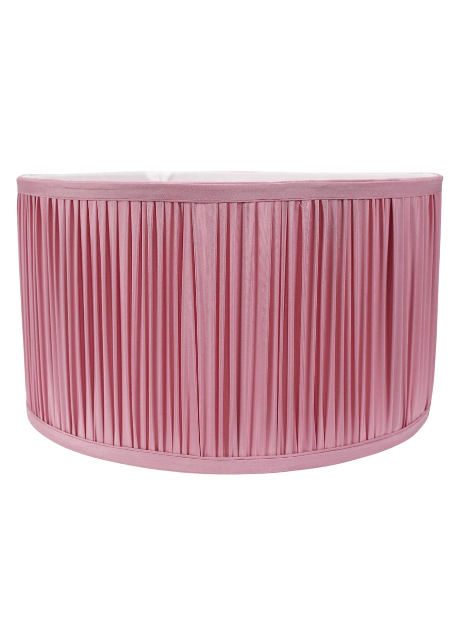 ValueLights Small Jess Fabric Faux Silk Pink Drum Ceiling Pendant Shade