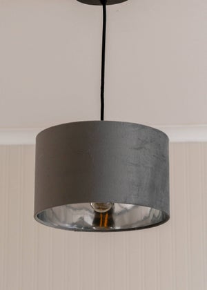 ValueLights Reni Velvet Grey Drum