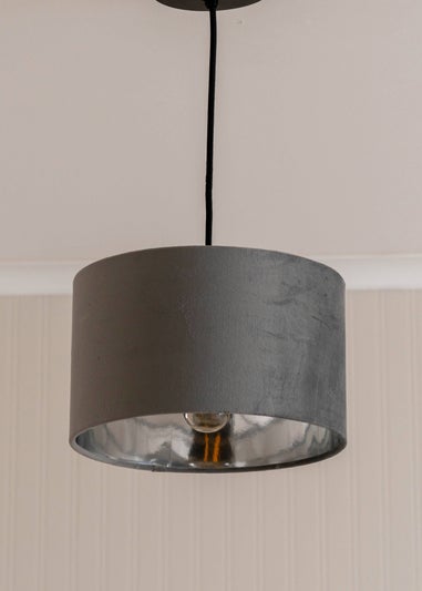 ValueLights Reni Velvet Grey Drum