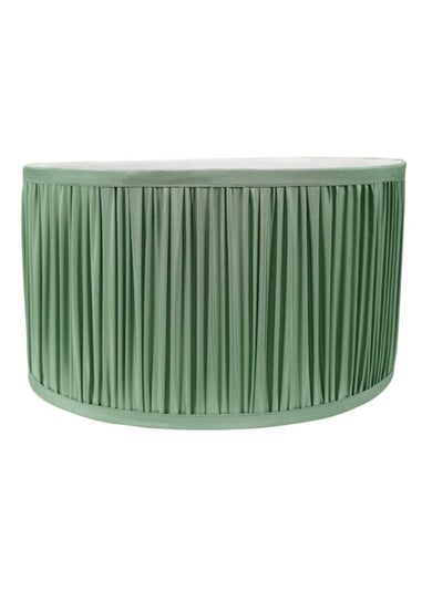 ValueLights Large Jess Fabric Faux Silk Green Drum Ceiling Pendant Shade