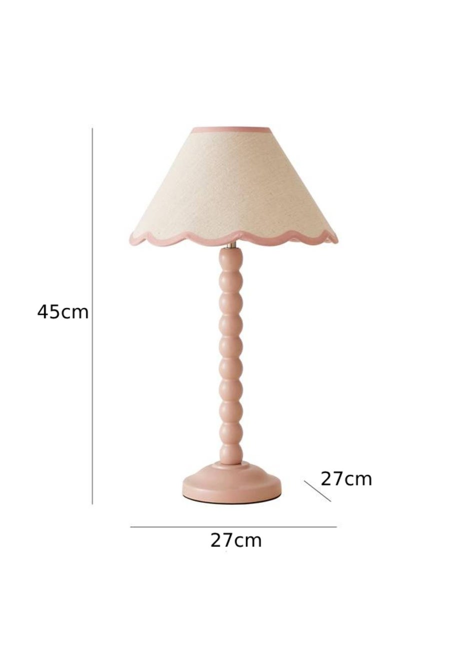 ValueLights Bobbles Painted Pink Table Lamp with Small Tapered Shade