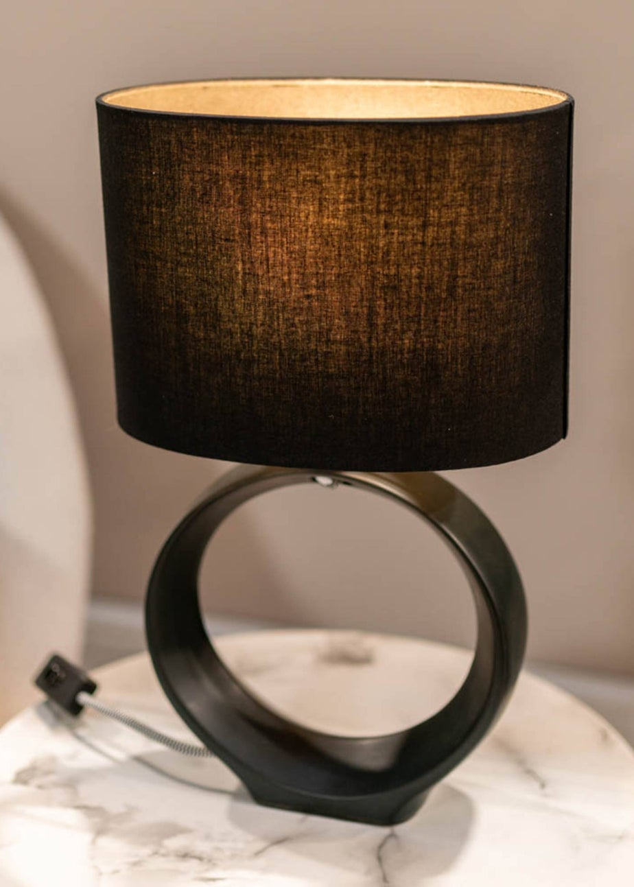 ValueLights Tia Pair of Matte Black Table Lamp & E14 Candle