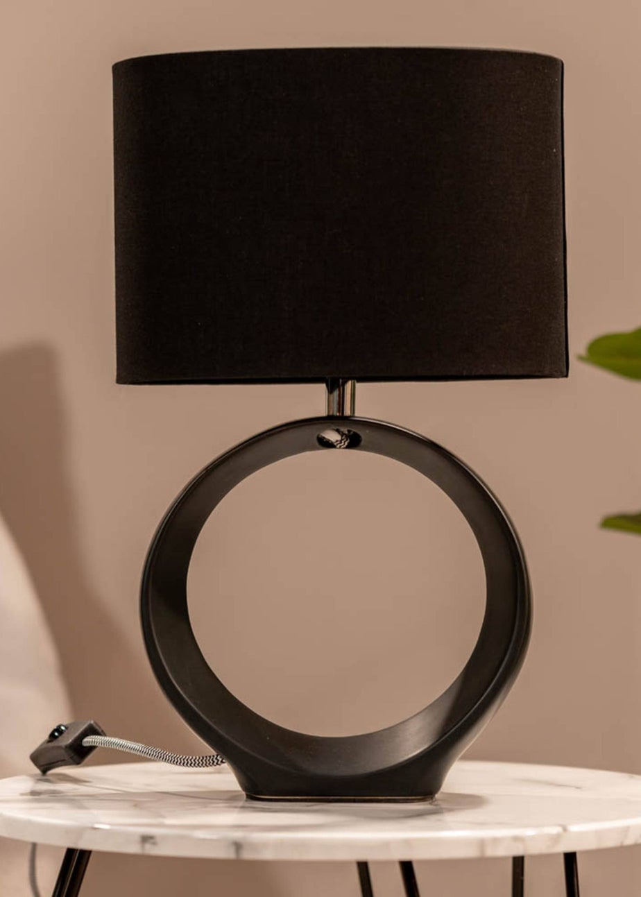 ValueLights Tia Pair of Matte Black Table Lamp & E14 Candle