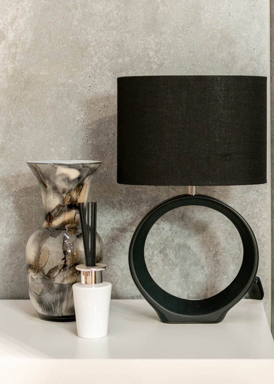 ValueLights Tia Pair of Matte Black Table Lamp & E14 Candle