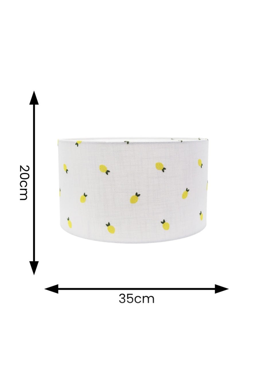 ValueLights Medium Brae Fabric Cream Drum Ceiling Pendant Shade