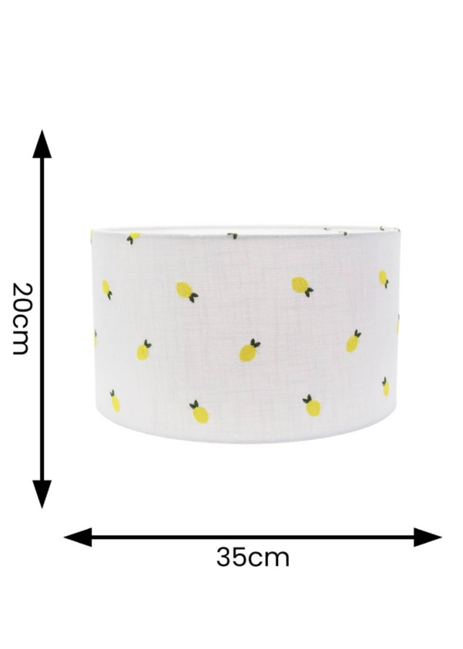 ValueLights Medium Brae Fabric Cream Drum Ceiling Pendant Shade